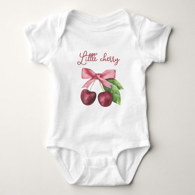 Watercolor little cherry baby bodysuit (Front)