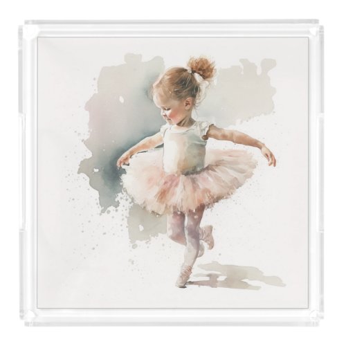  watercolor littlecute ballerina   Acrylic Tray