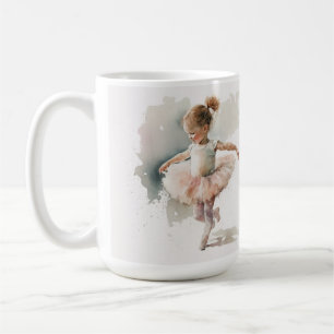 watercolor little,cute ballerina in a pink dress coffee mug