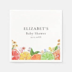 Watercolor Little Cutie Citrus Baby Shower Napkins