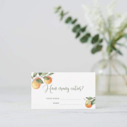 Watercolor little cutie guess how many cuties encl enclosure card Zazzle