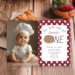 Watercolor Little Cutie Pie Kids Birthday Invitation