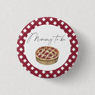 Watercolor little cutie pie - mommy to be button