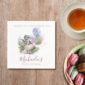Watercolor Little Dragon Baby Shower Thank You Napkins