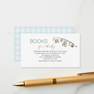 Watercolor little fisherman baby shower books for Enclosure Card