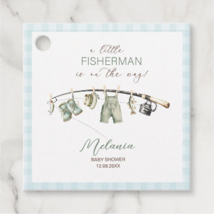 Watercolor Little Fisherman baby shower Favor Tags