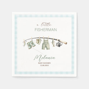 Watercolor Little Fisherman baby shower Napkins