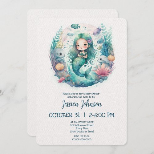 Watercolor Little Mermaid Invitation