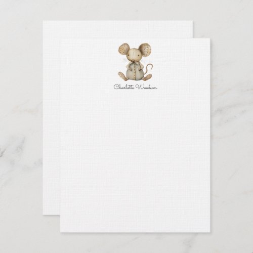 Watercolor Little Mouse Kids Note Card