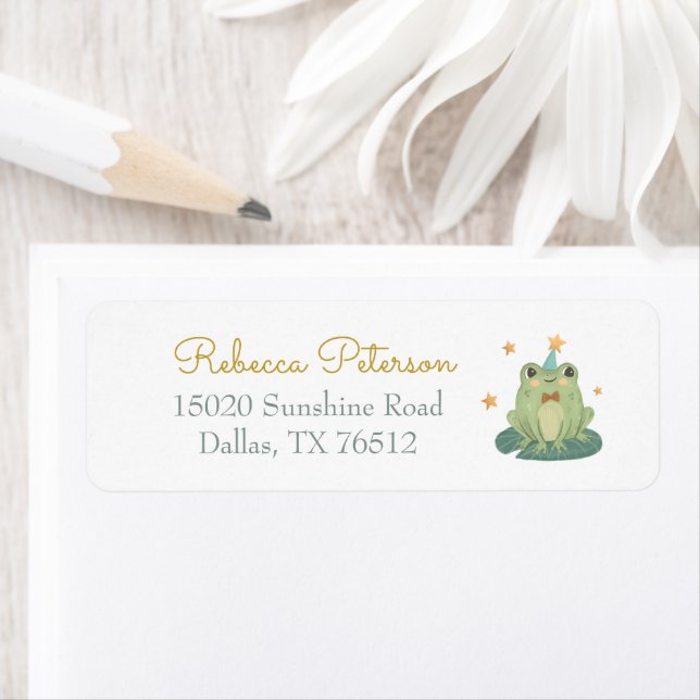 Watercolor Little mushroom with Frog label (Insitu)