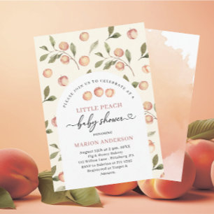 Watercolor Little Peach Baby shower InvInvitation Invitation