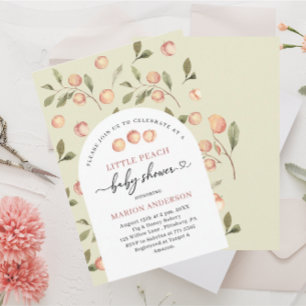 Watercolor Little Peach Baby shower InvInvitation Invitation