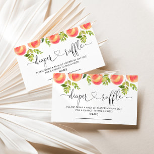 Watercolor little peach diaper raffle ticket enclosure card