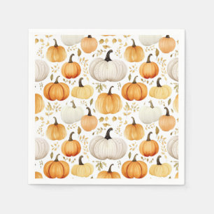 Watercolor Little Pumpkin Patterned Napkins