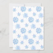 Watercolor Little Snowflake Boy Winter Baby Shower Invitation (Back)