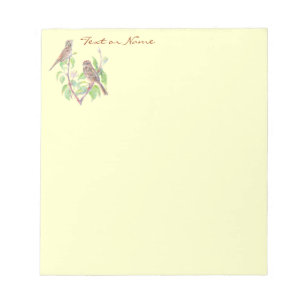 Watercolor Little Sparrow Birds Notepad