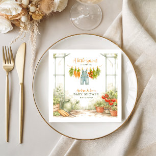 watercolor Little Sprout Garden Baby Shower Napkins