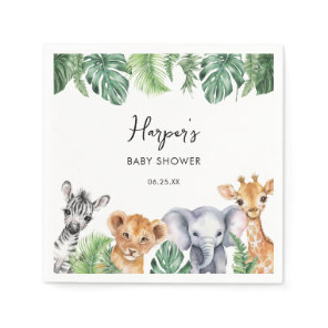 Watercolor Little Wild One Safari Baby Shower Napkins