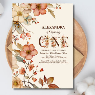 Watercolor Little Wildflower 1st Birthday Invitation