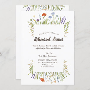 Watercolor Little Wildflower Meadow Frame Invitation