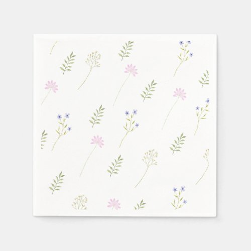 Watercolor Little Wildflower  Napkins