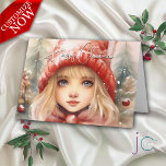 Watercolor Little Winter Fae Holiday Card