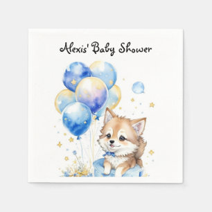 Watercolor little Wolf Baby Shower Napkins
