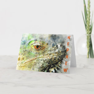 Watercolor Lizard Birthday Card