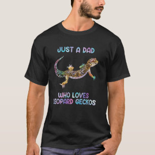 Watercolor Lizard Just A Dad Who Loves Leopard Gec T-Shirt