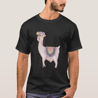 Watercolor Llama Alpaca Boy Girl Kids T-Shirt