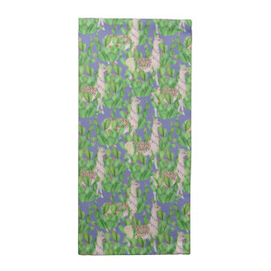 Watercolor Llama & Catus Pattern Cloth Napkin