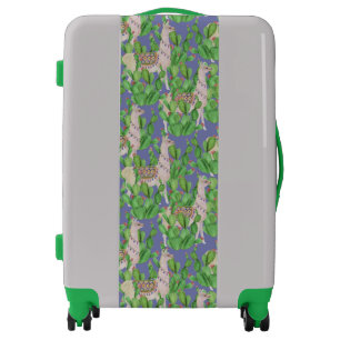 Watercolor Llama & Catus Pattern Luggage