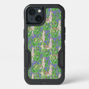 Watercolor Llama & Catus Pattern iPhone 13 Case
