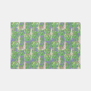 Watercolor Llama & Catus Pattern Rug