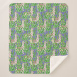 Watercolor Llama &amp; Catus Pattern Sherpa Blanket