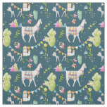 Watercolor Llama Flag Pattern Fabric