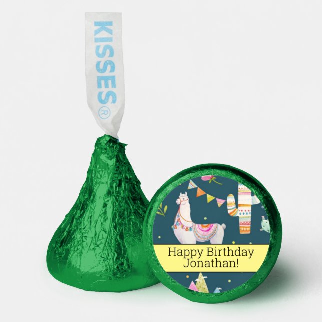 Watercolor Llama Flag Pattern Hershey®'s Kisses® (Front)