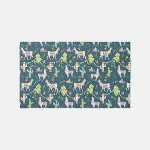 Watercolor Llama Flag Pattern Rug