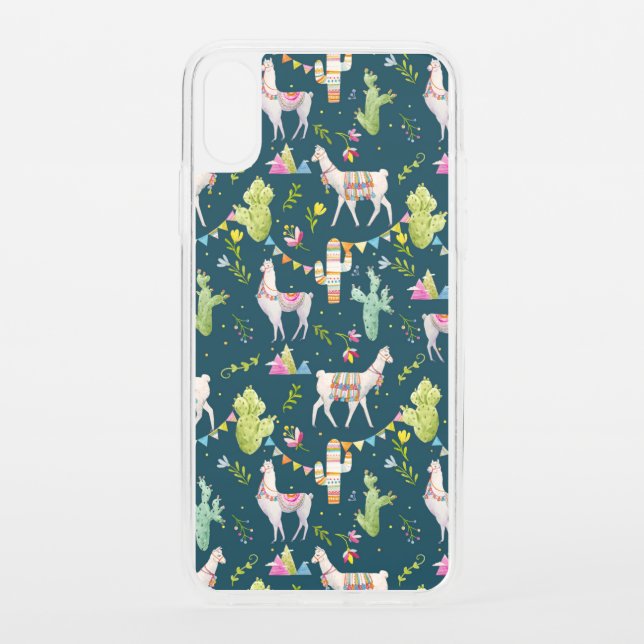 Watercolor Llama Flag Pattern Uncommon iPhone Case (Back)