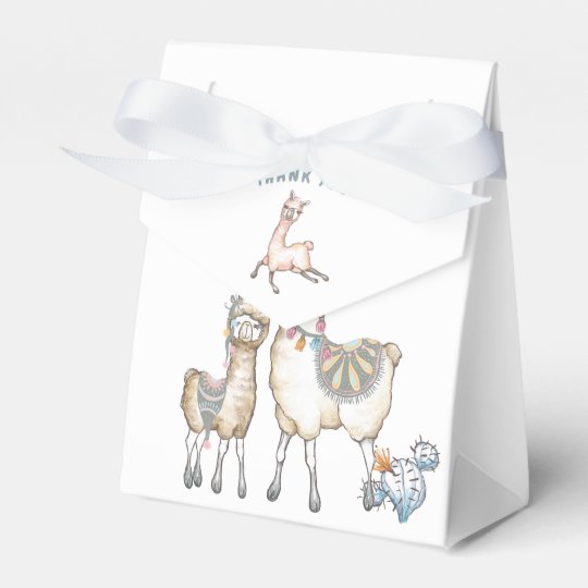 Watercolor Llama Themed Baby Shower Favor Box Zazzle Com