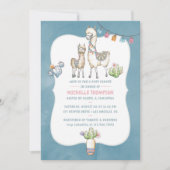 Watercolor Llama themed Baby Shower Invitation (Front)
