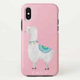 watercolor llamas cute modern hipster iPhone x case
