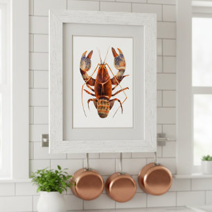 Watercolor Lobster Crustaceancore Poster