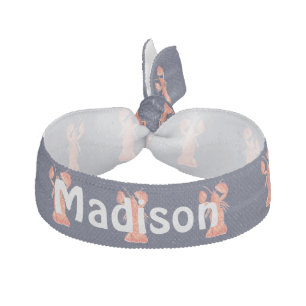 Watercolor Lobster Sea Custom Personalized Name Elastic Hair Tie