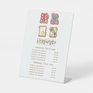 Watercolor logo Breakfast restaurant Business Pedestal Sign