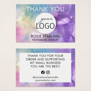 Watercolor Logo Thank You For Your Business Card