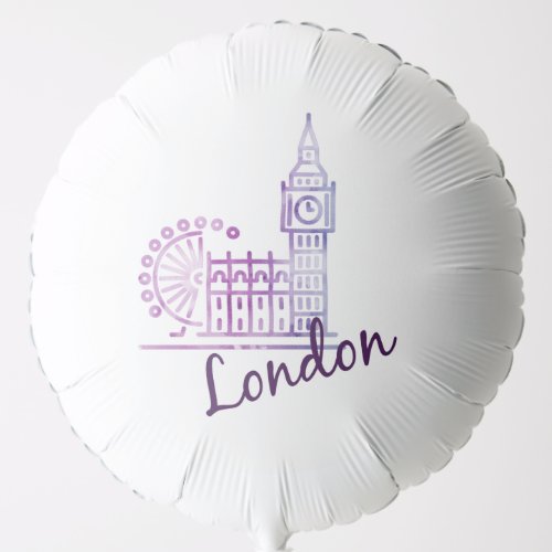 Watercolor London Big Ben Balloon