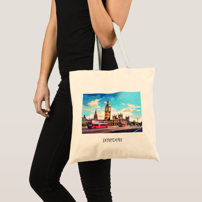 Watercolor London Tote Bag (Front (Product))