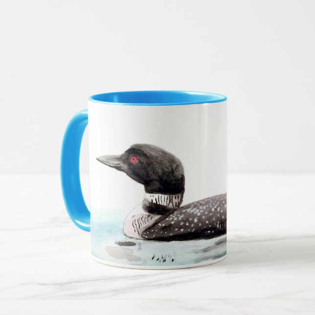 Watercolor Loon Art Mug (Front Left)