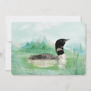 Watercolor Loon Bird Anniversary Party Invite